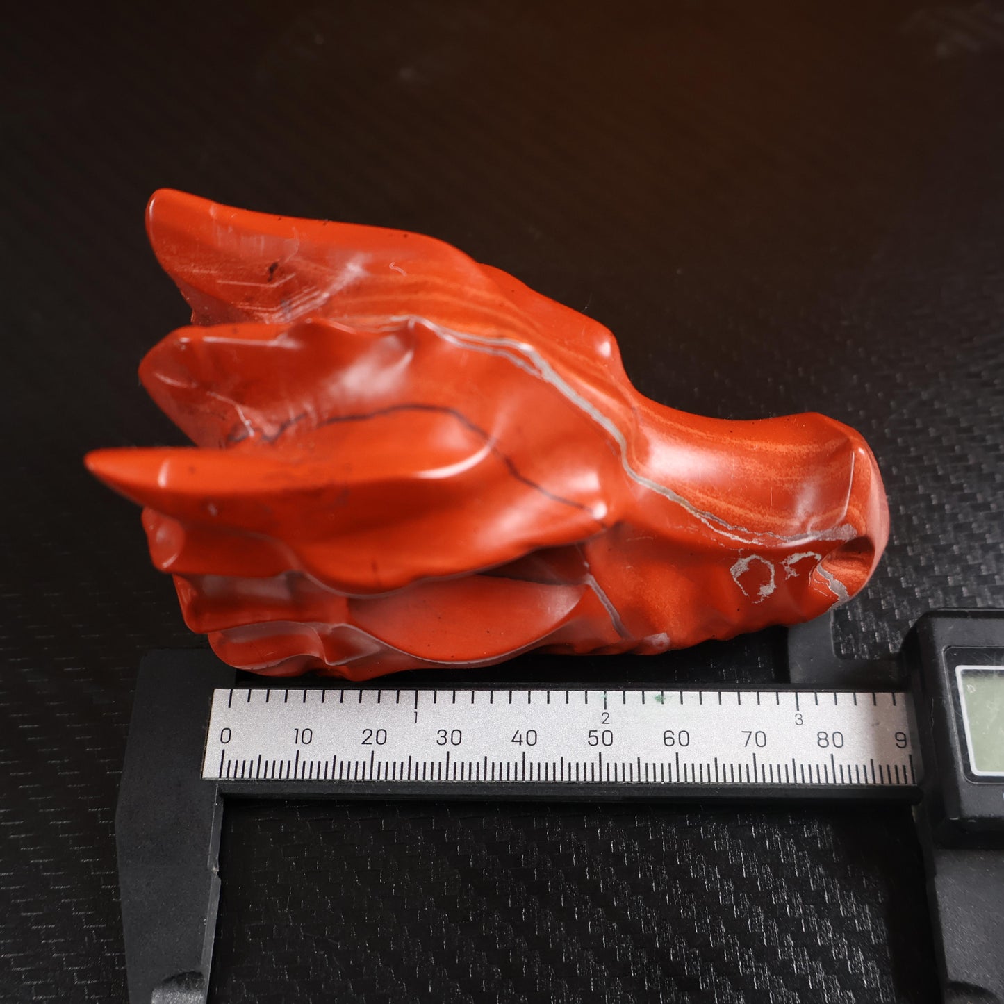 Red Jasper Dragon Head Carving
