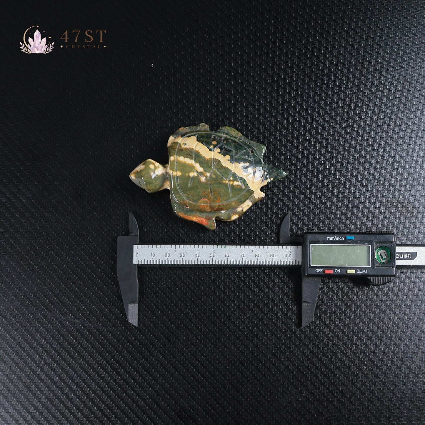 Ocean Jasper Turtle Carving
