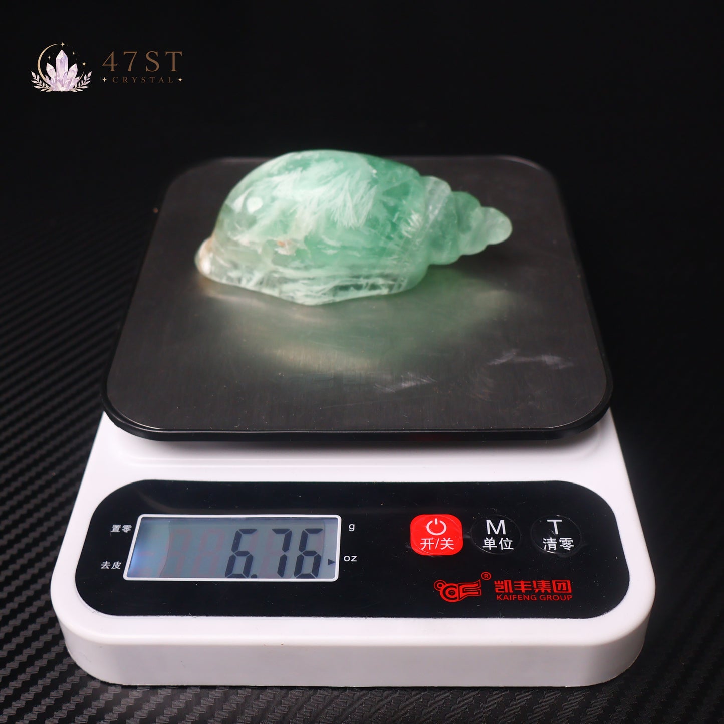 Green Fluorite Seashell Carving