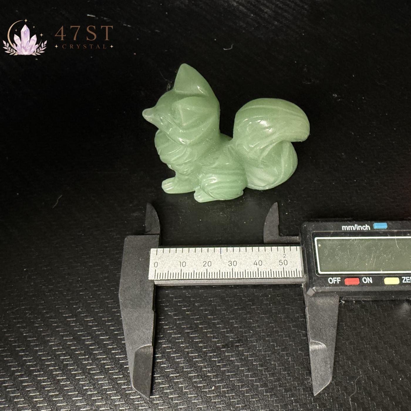 Green Aventurine Fox Carving