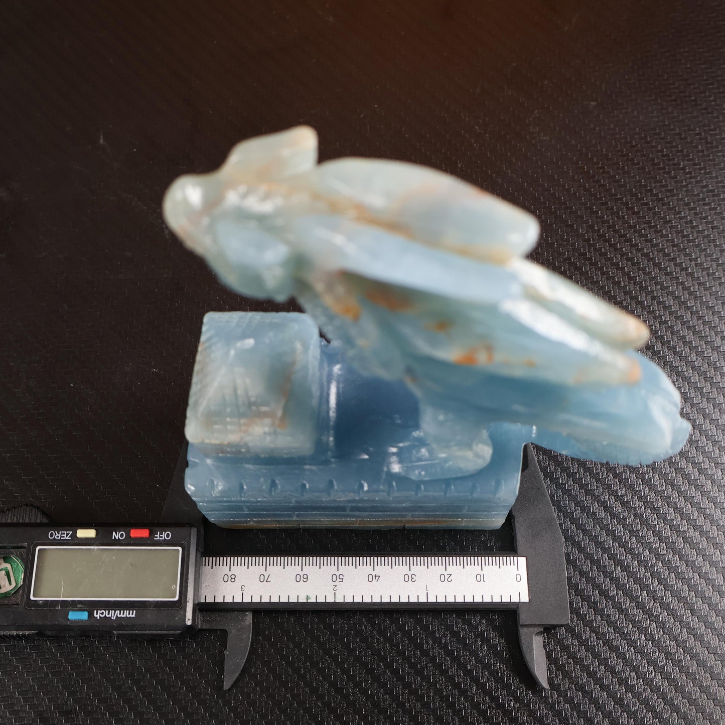 Blue Onyx Dragon Carving