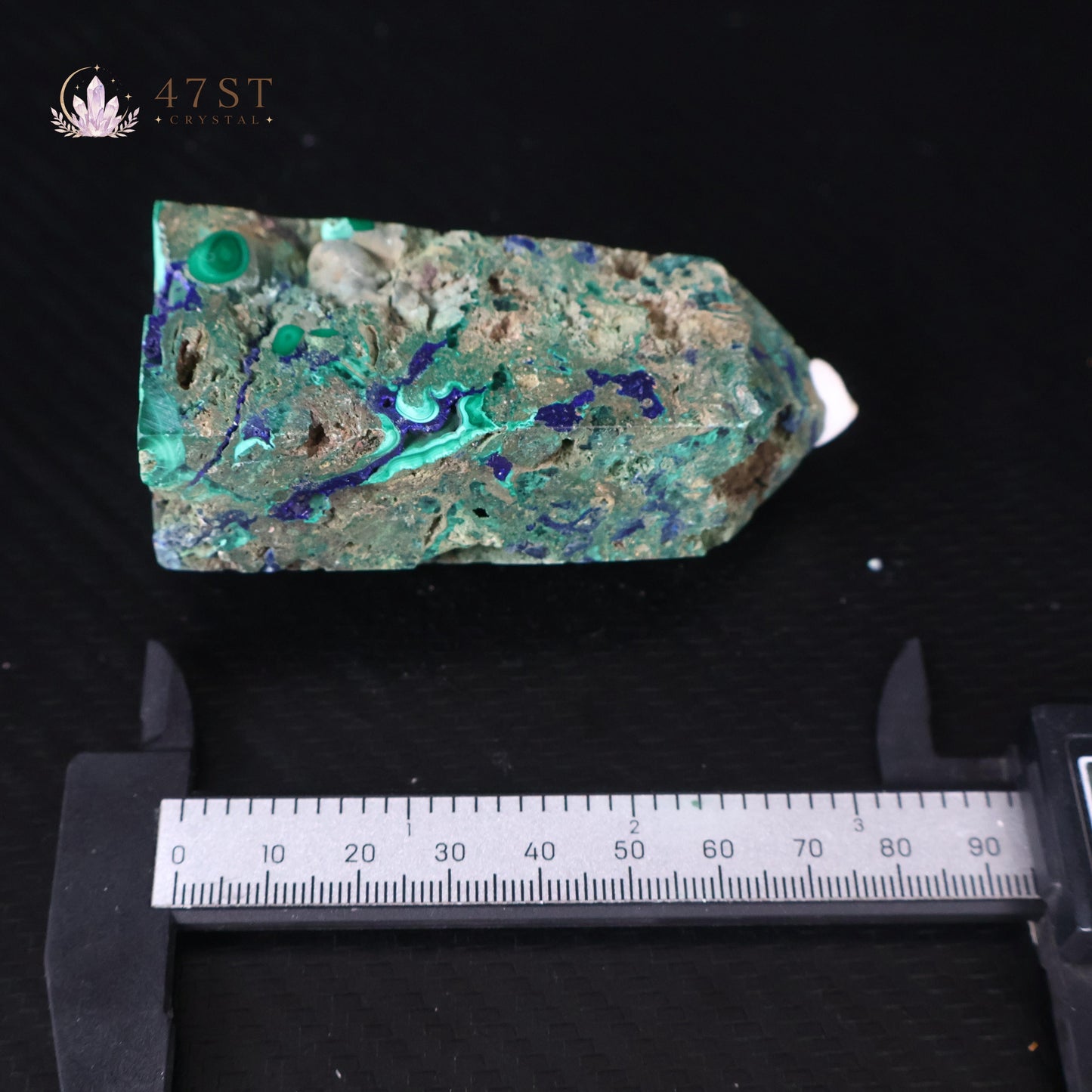 Azurite with Malachite Tower