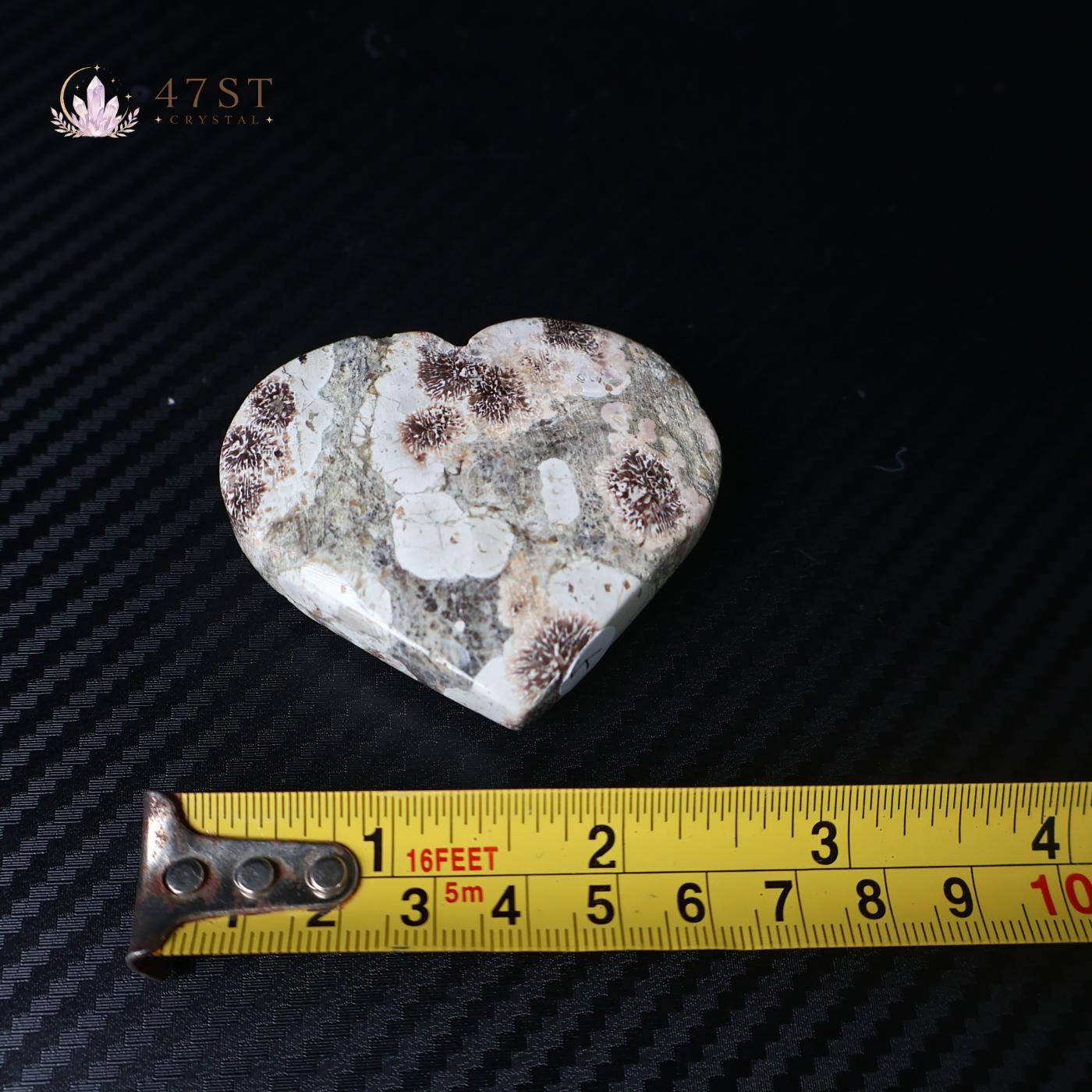Green Flower Jasper Heart
