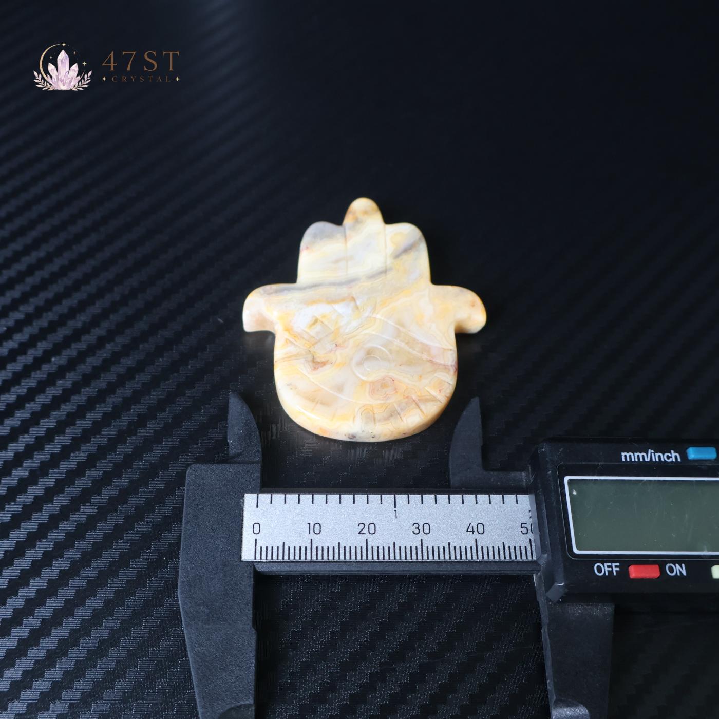Crazy Lace Agate Hamsa Hand
