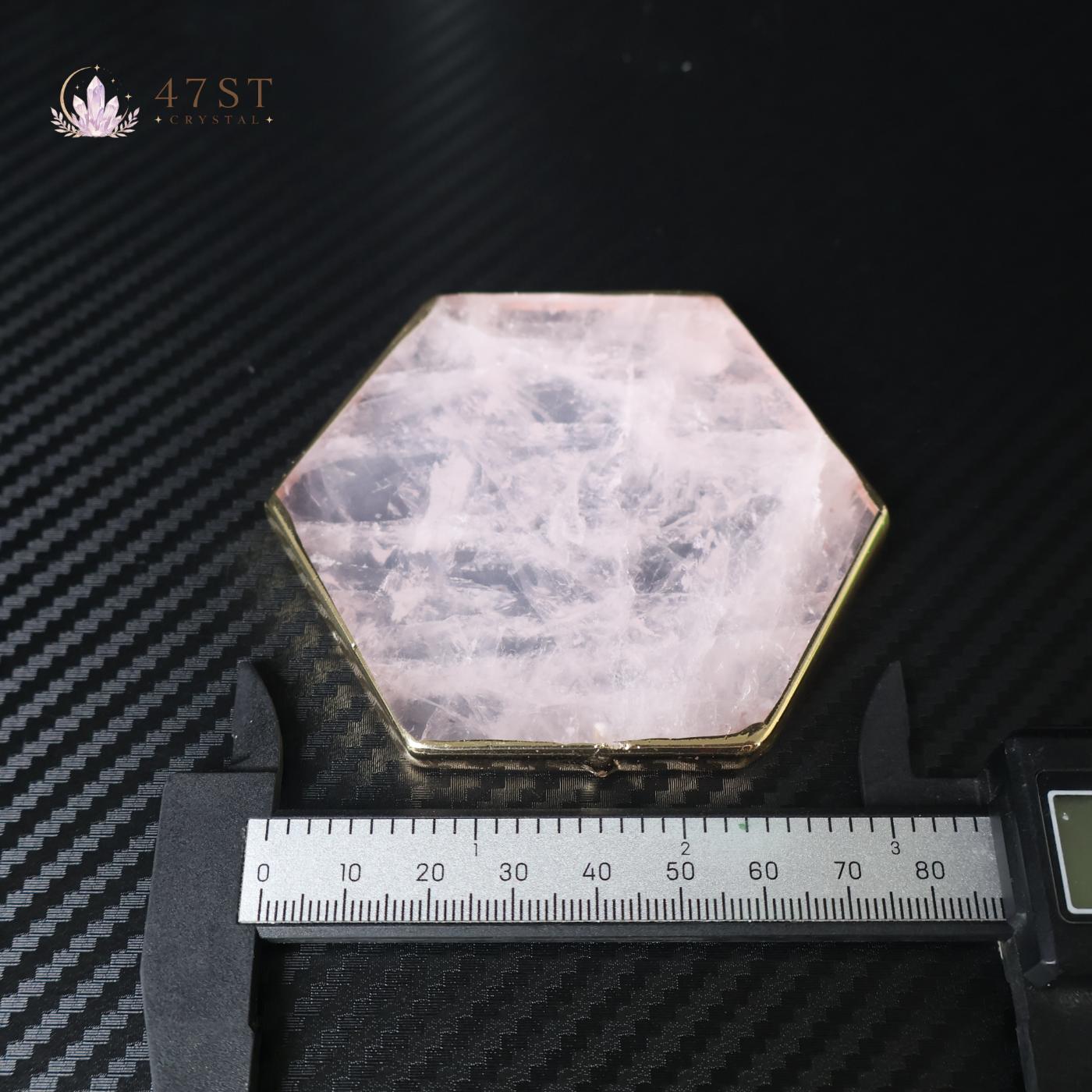 Rose Quartz Hexagon Slice