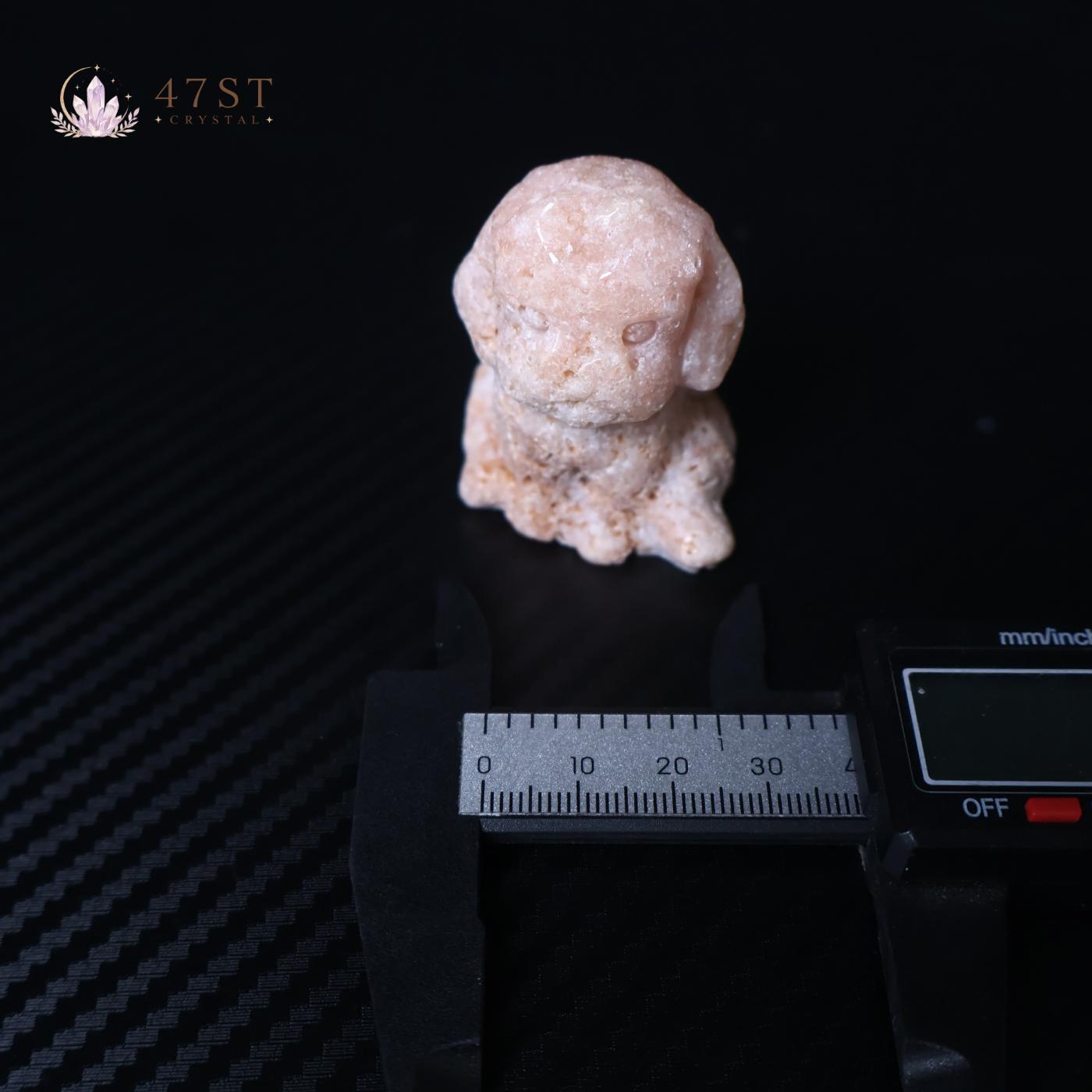 Pink Amethyst Dog Carving