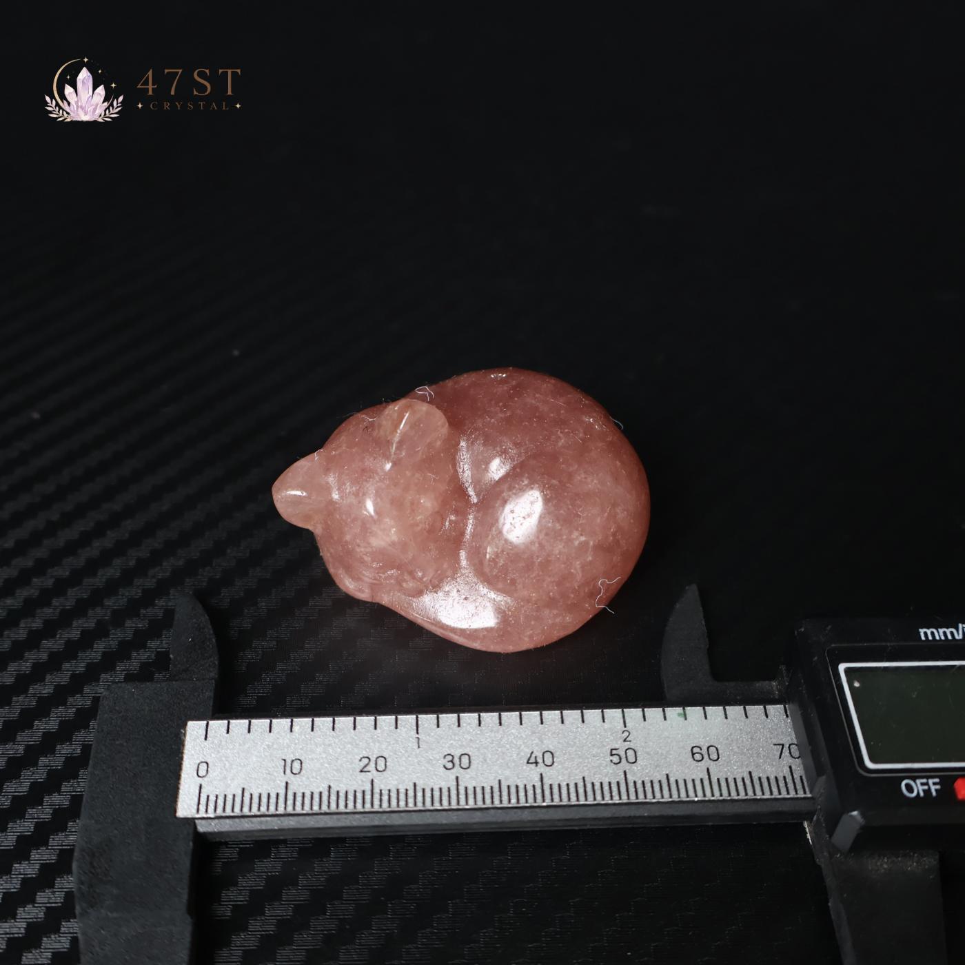Strawberry Quartz Sleeping Cat
