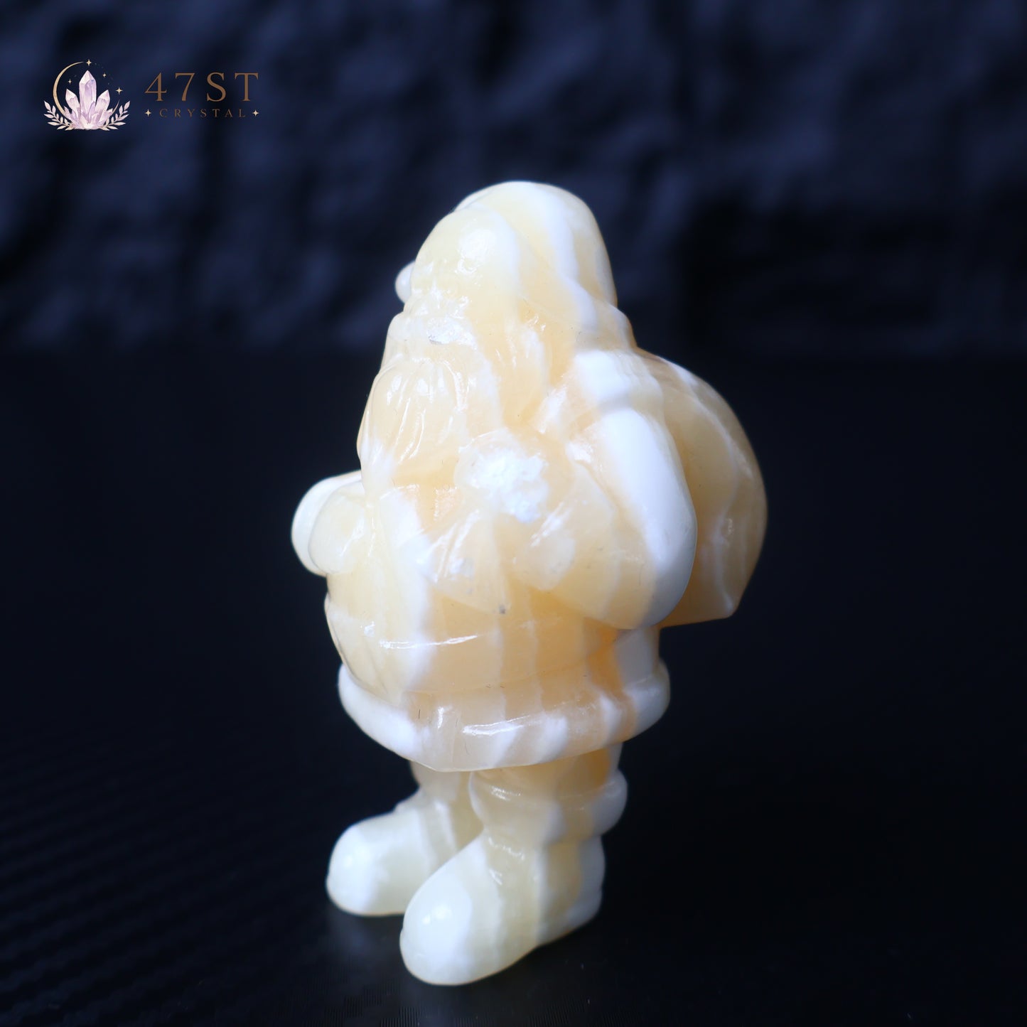 Orange Calcite Santa Claus Carving