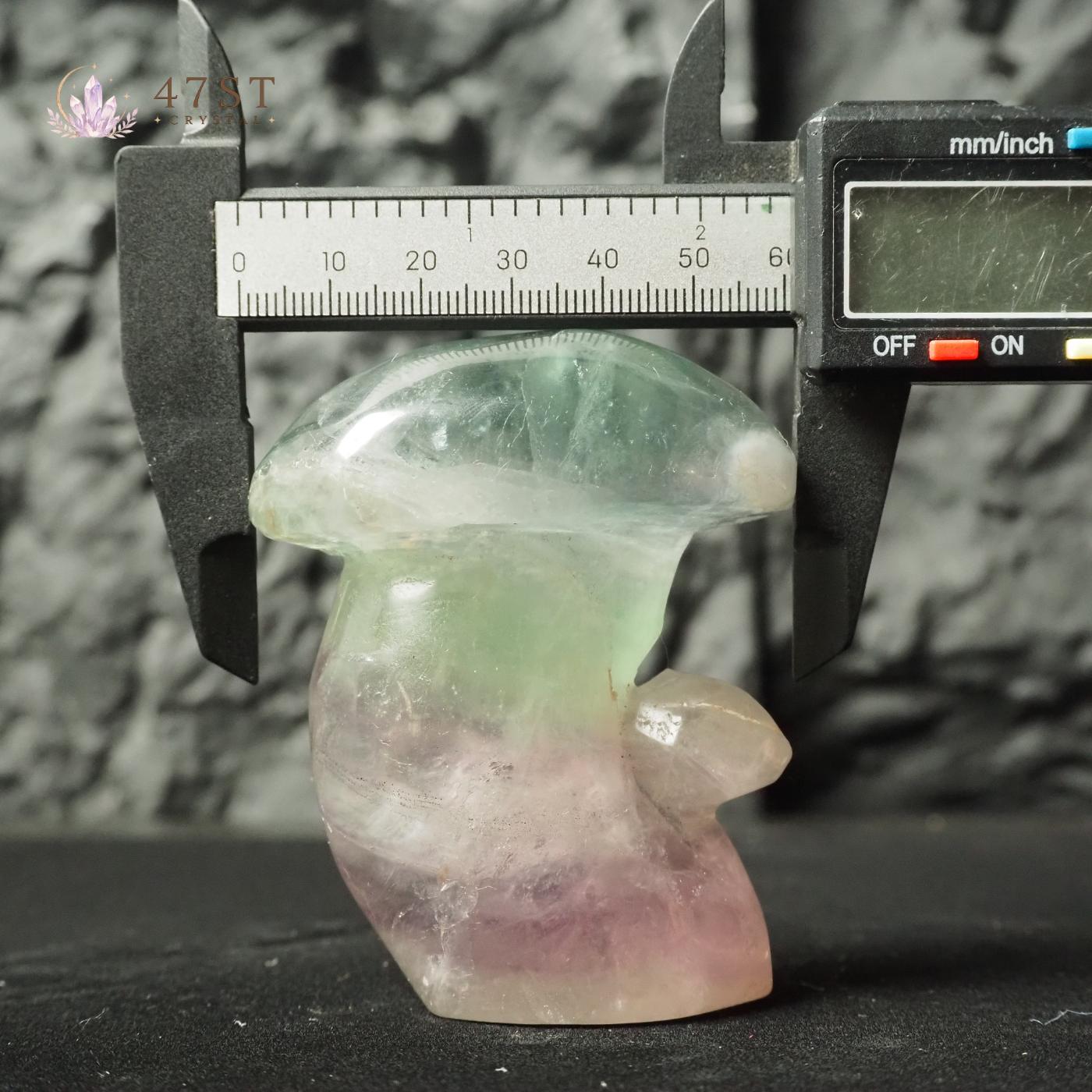 Rainbow Fluorite Mushroom Carving