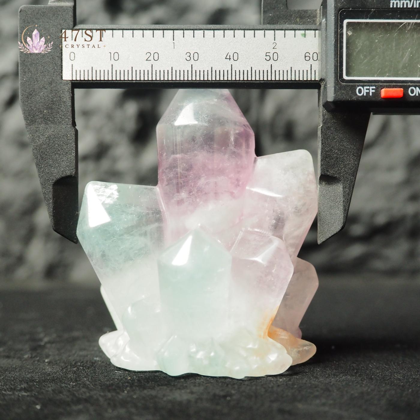 Rainbow Fluorite Cluster Carving