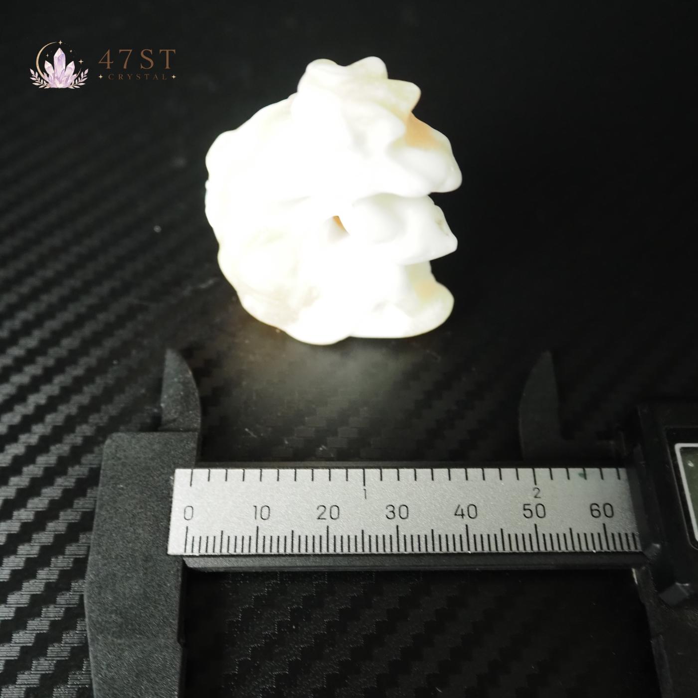 Orange Calcite Fox Carving