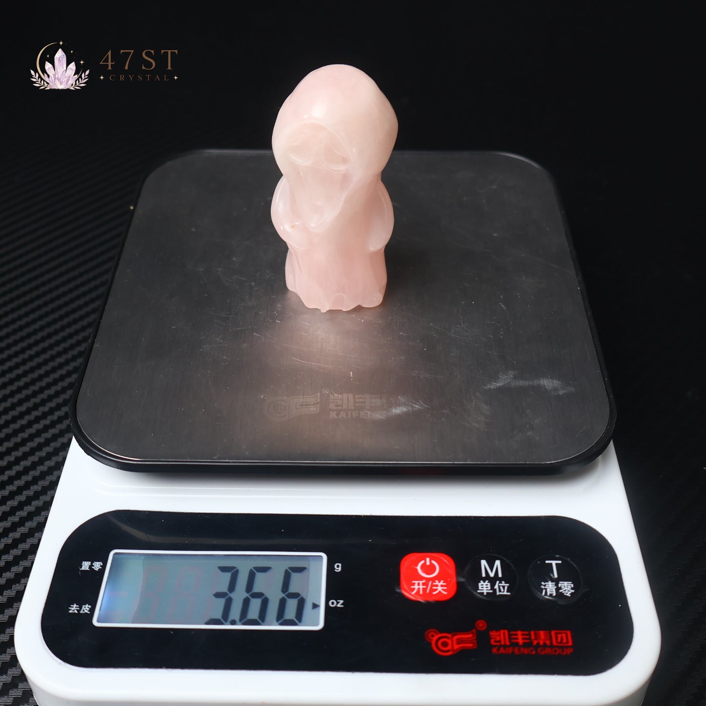 Rose Quartz Plague Doctor Carving