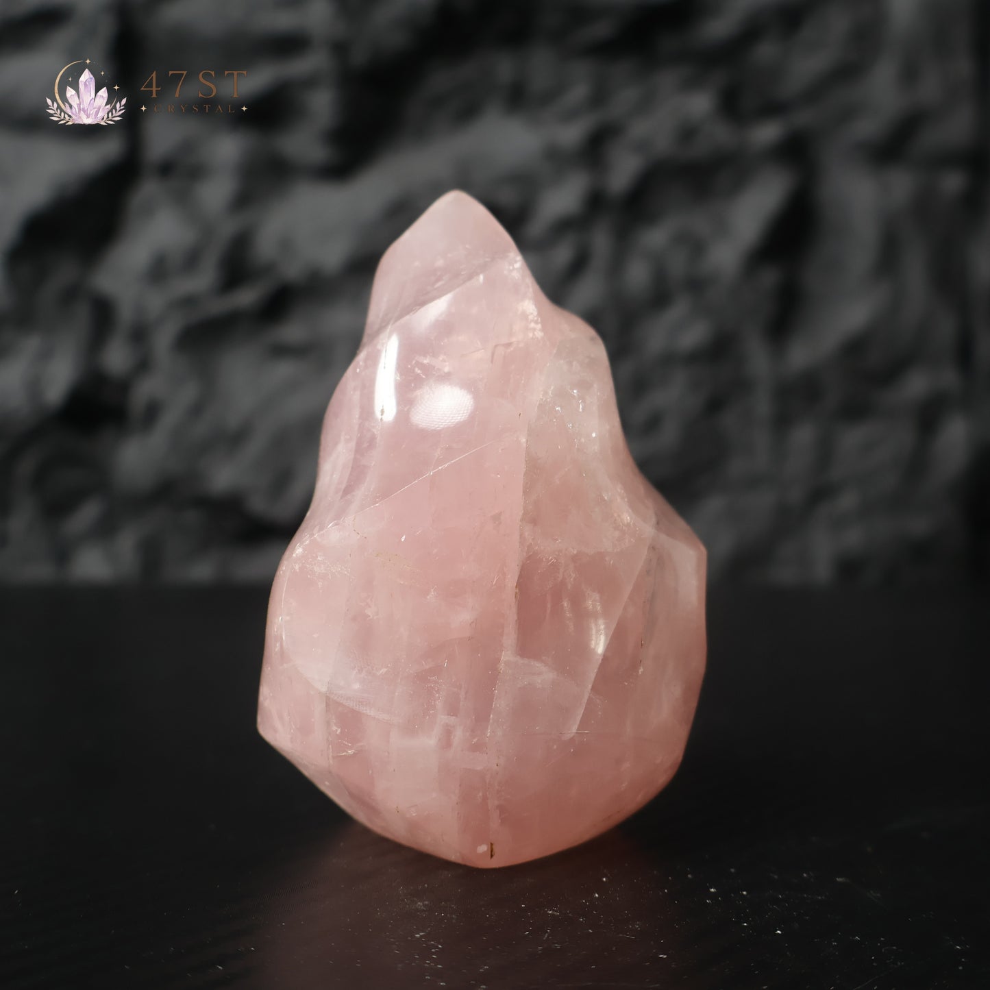 Rose Quartz Flame Carving