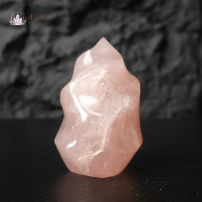 Rose Quartz Flame Carving