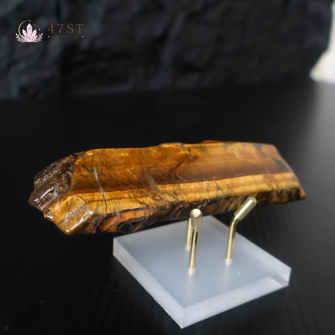 Yellow Tiger Eye Slice Specimen