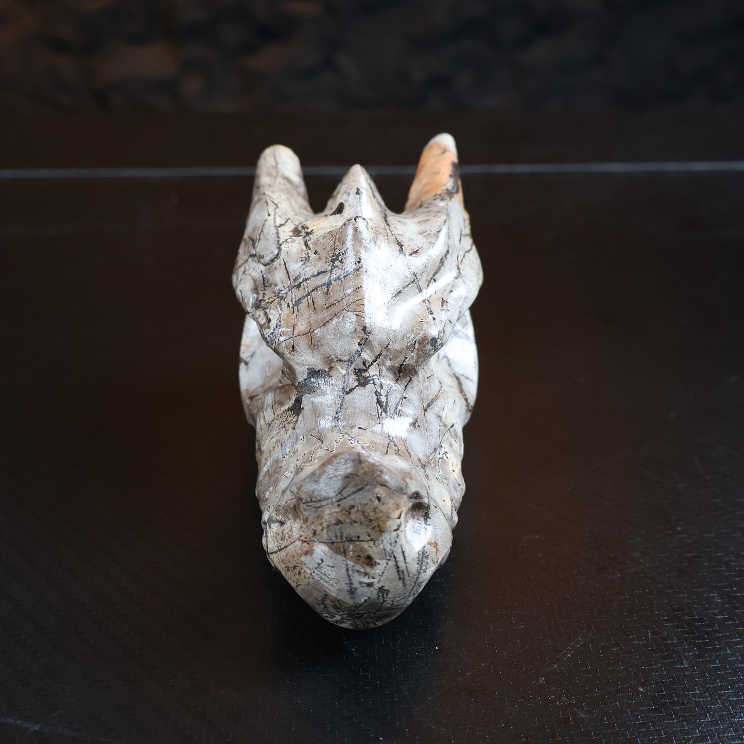 Picture Jasper Dragon Head Carving
