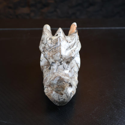 Picture Jasper Dragon Head Carving