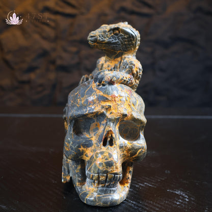 Realgar Lizard & Skull Carving