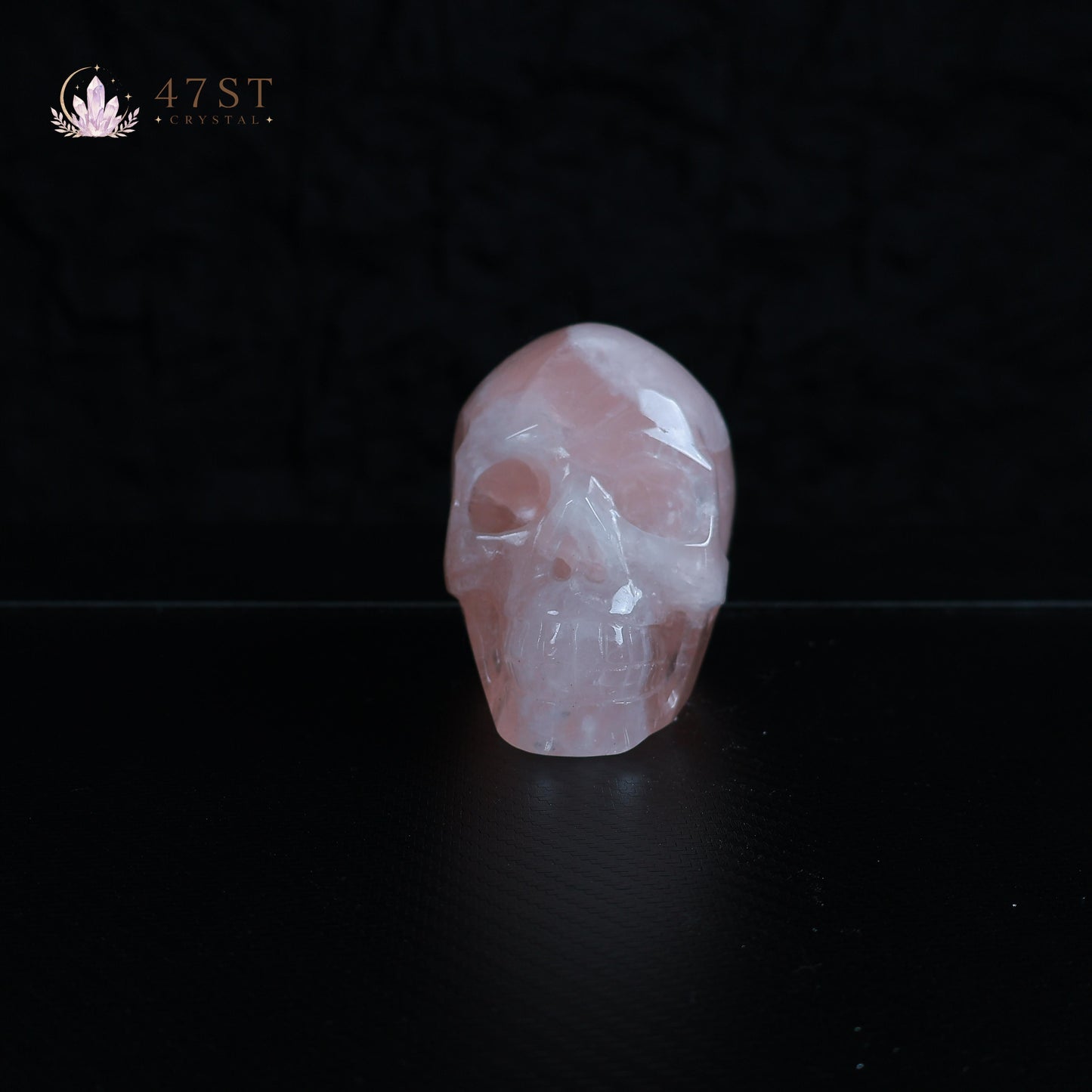 Rose Quartz Skull Carving