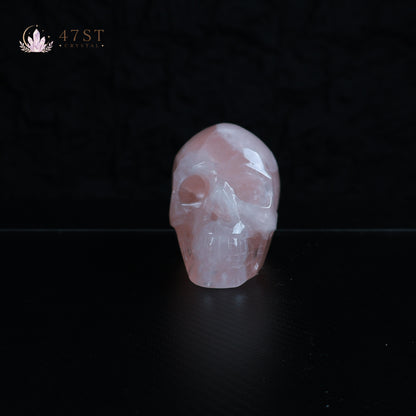 Rose Quartz Skull Carving