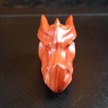 Red Jasper Dragon Head Carving