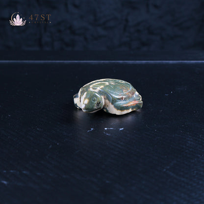 Ocean Jasper Turtle Carving