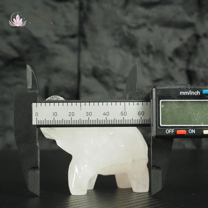 Clear Quartz Elephant Carving