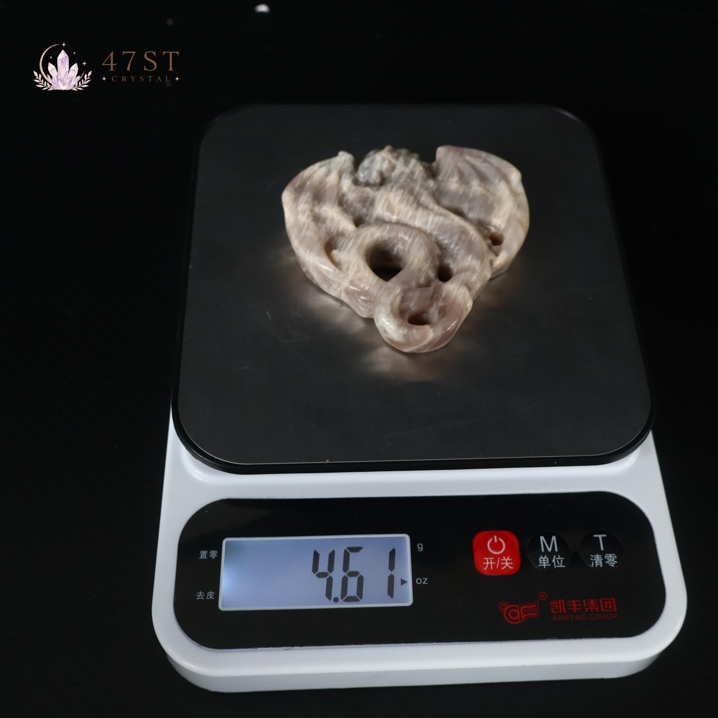 White Moonstone Pterosaur Carving