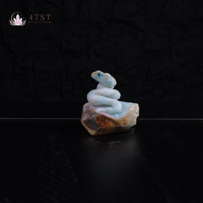 Caribbean Calcite Snake Carving