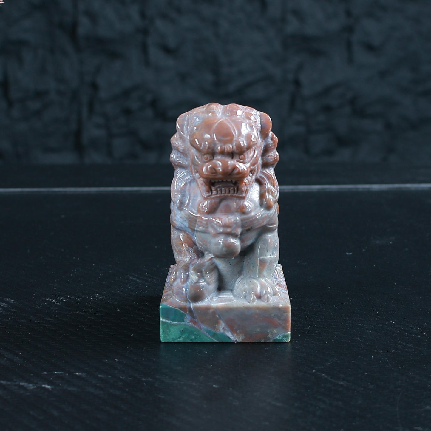Ocean Jasper Foo Dog Seal Carving