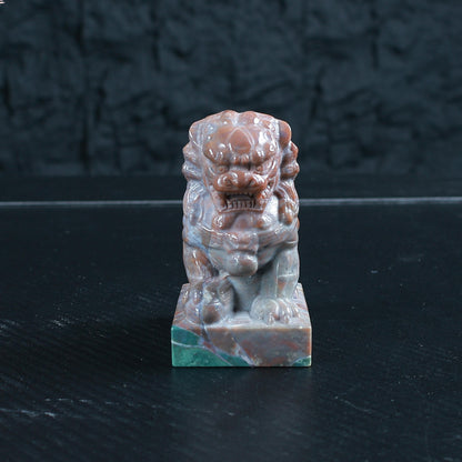 Ocean Jasper Foo Dog Seal Carving