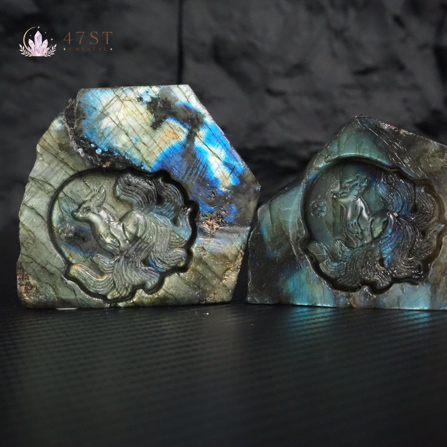 Labradorite Fox Carving