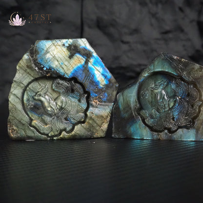 Labradorite Fox Carving