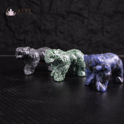 Multi-Stone Bear Carving