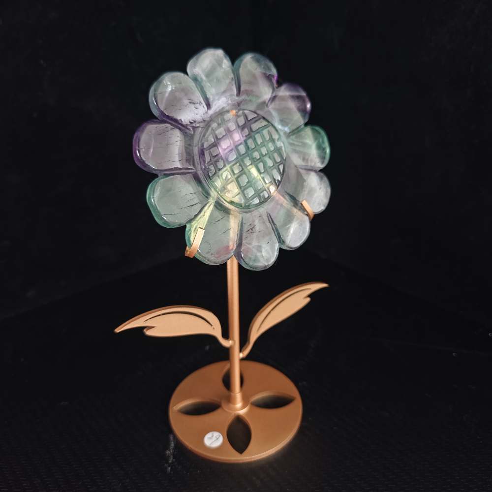 Fluorite Sunflower Crystal Sculpture