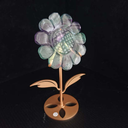 Fluorite Sunflower Crystal Sculpture