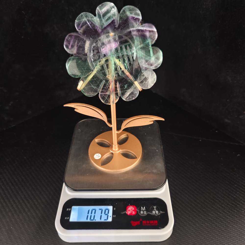 Fluorite Sunflower Crystal Sculpture