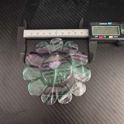 Fluorite Sunflower Crystal Sculpture