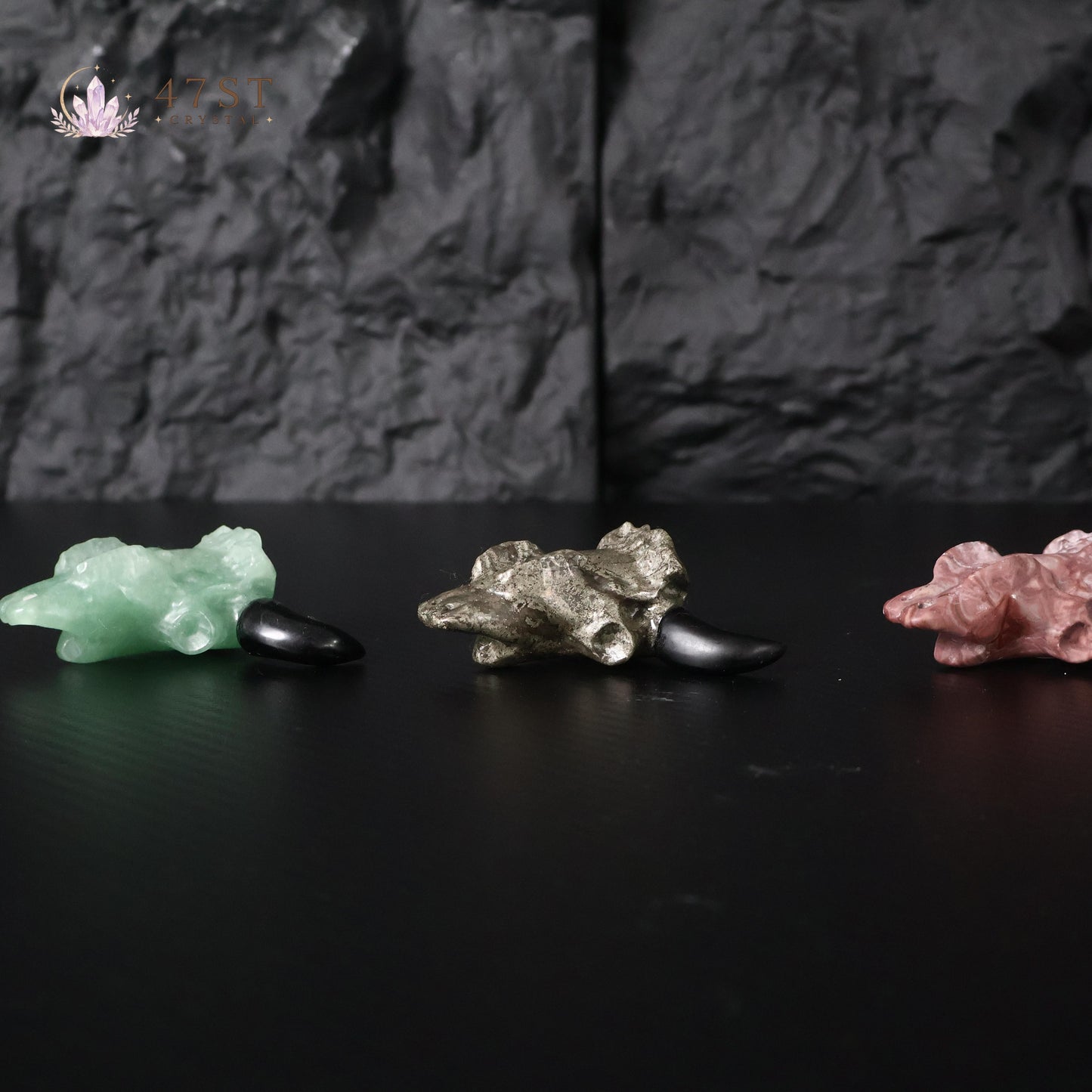 Crystal Bull Skull Carving