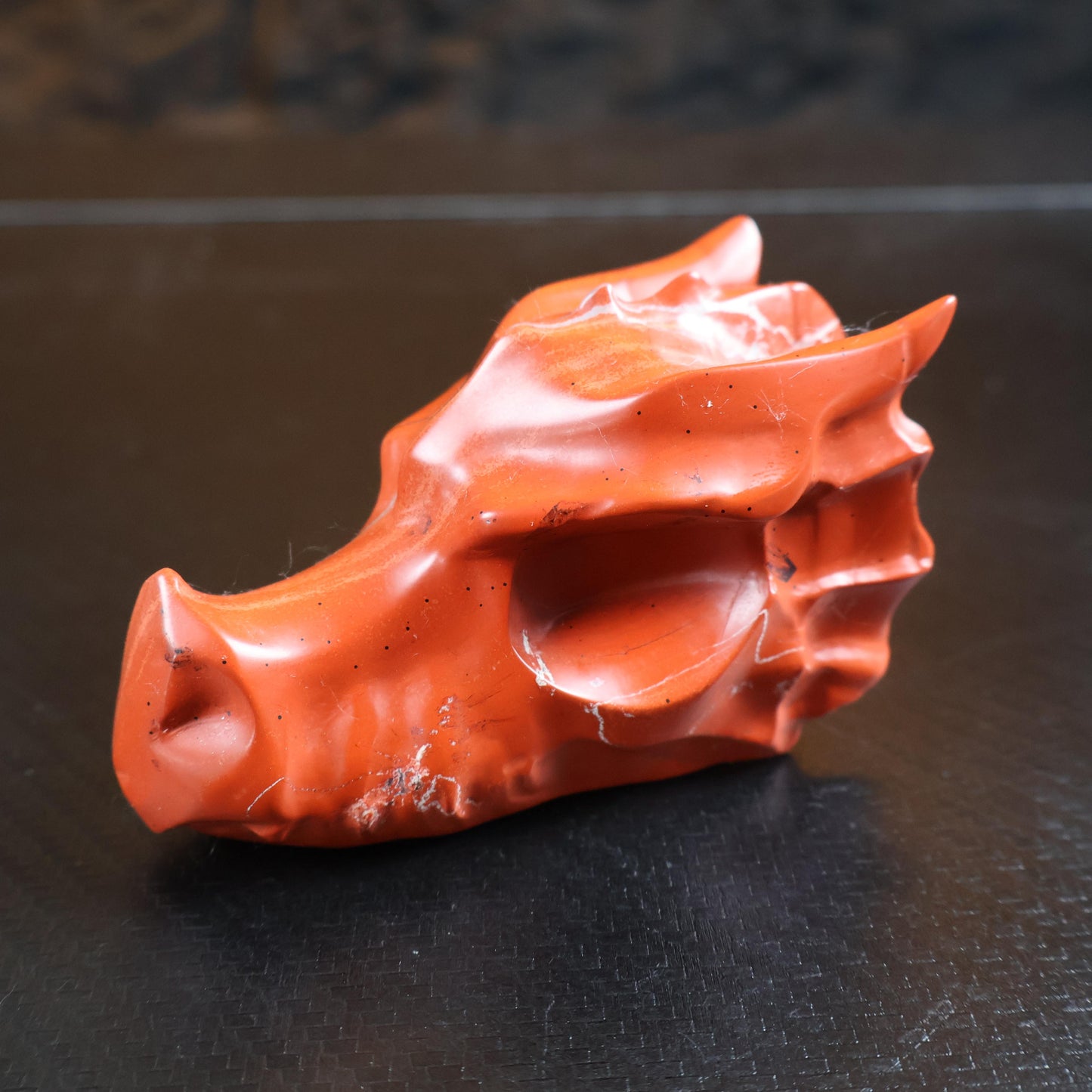 Red Jasper Dragon Head Carving