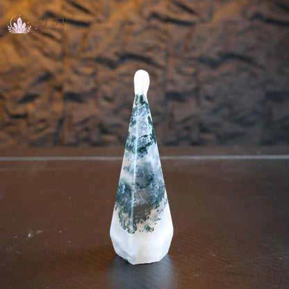 Moss Agate Diamond Carving
