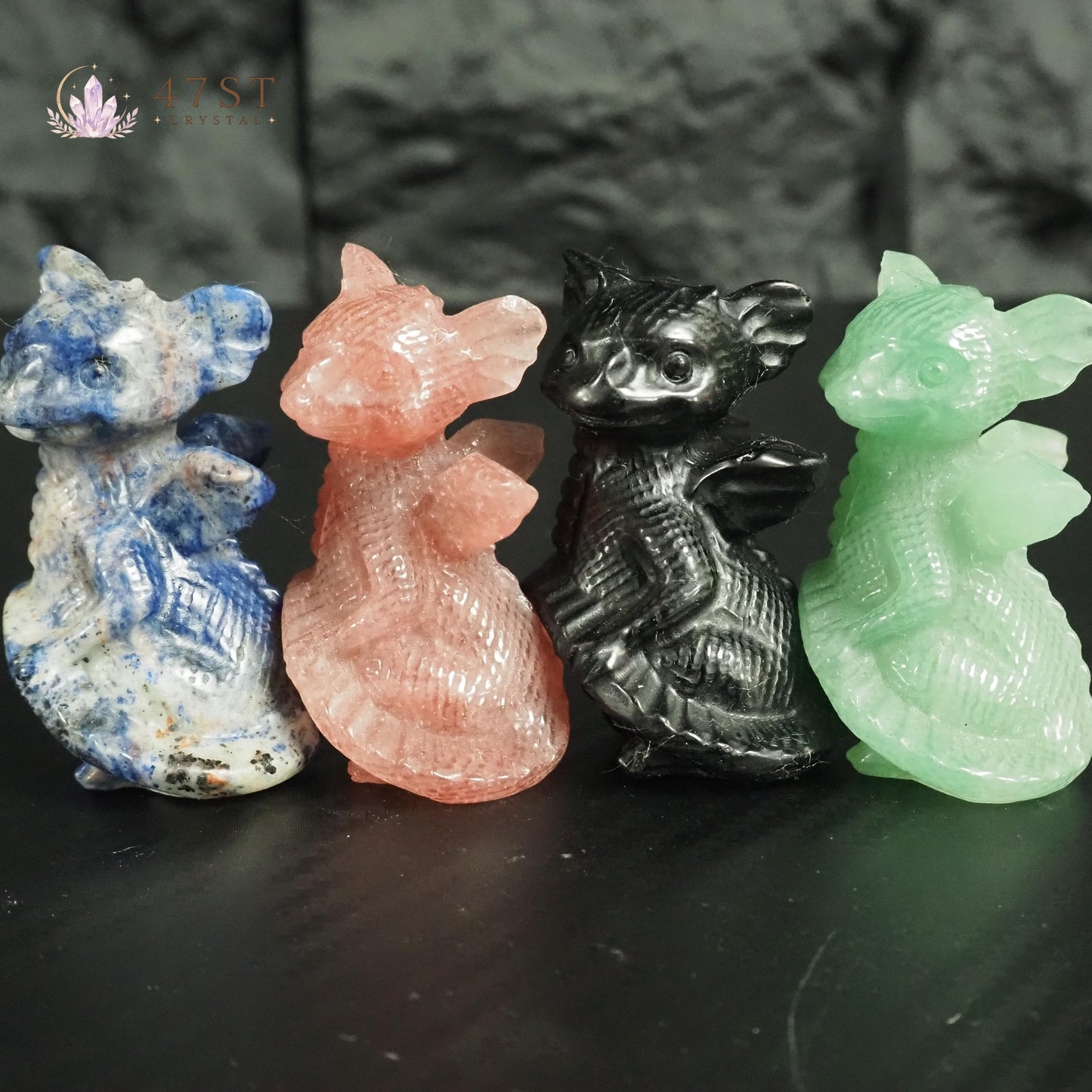 Mini Crystal Dragon Carving