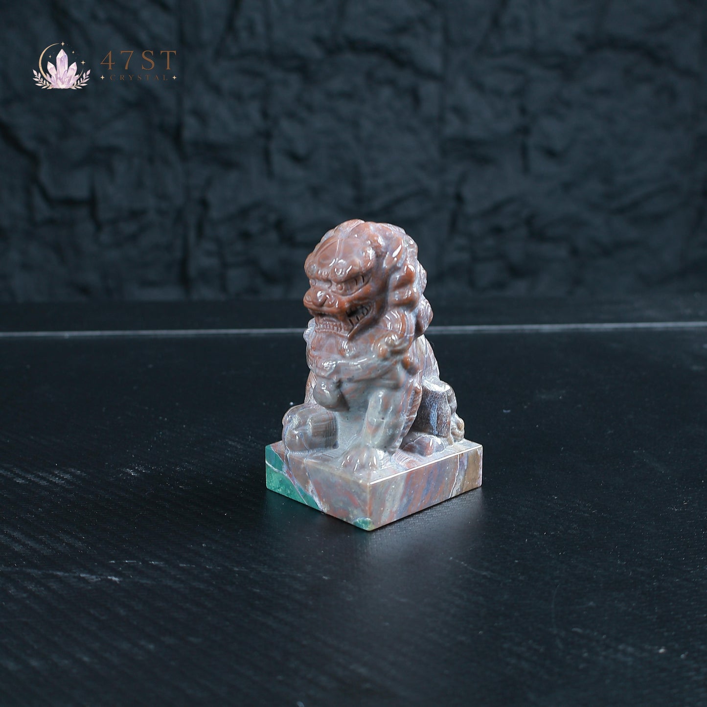 Ocean Jasper Foo Dog Seal Carving