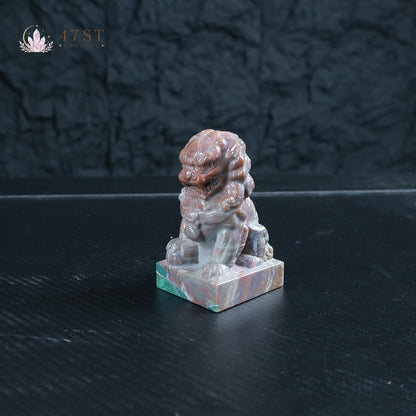 Ocean Jasper Foo Dog Seal Carving
