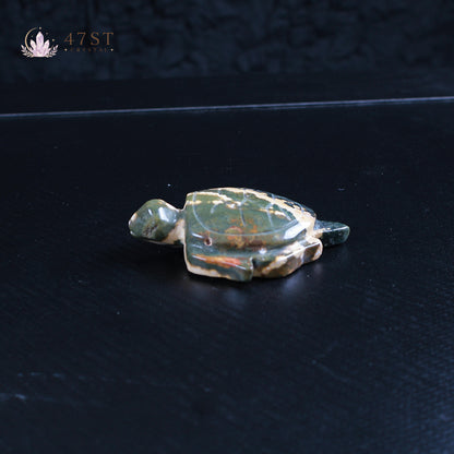 Ocean Jasper Turtle Carving
