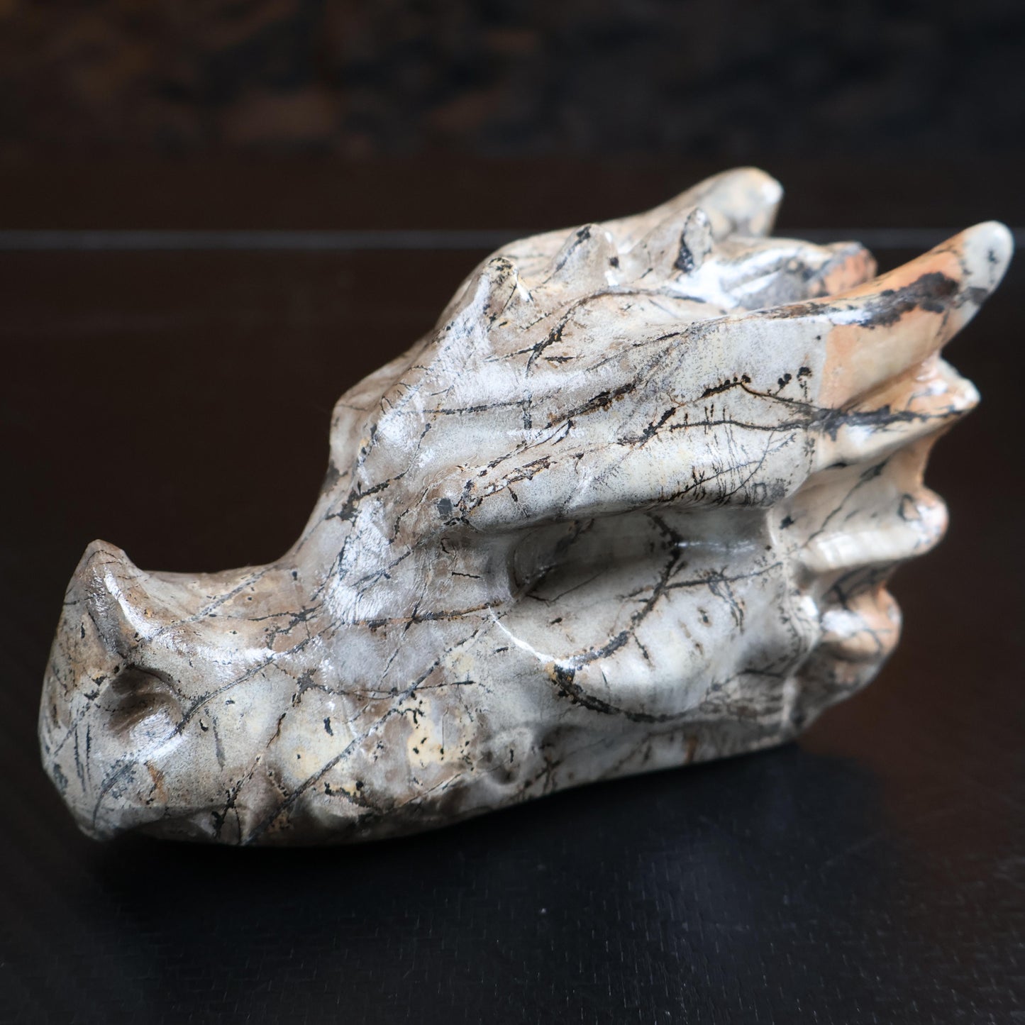 Picture Jasper Dragon Head Carving