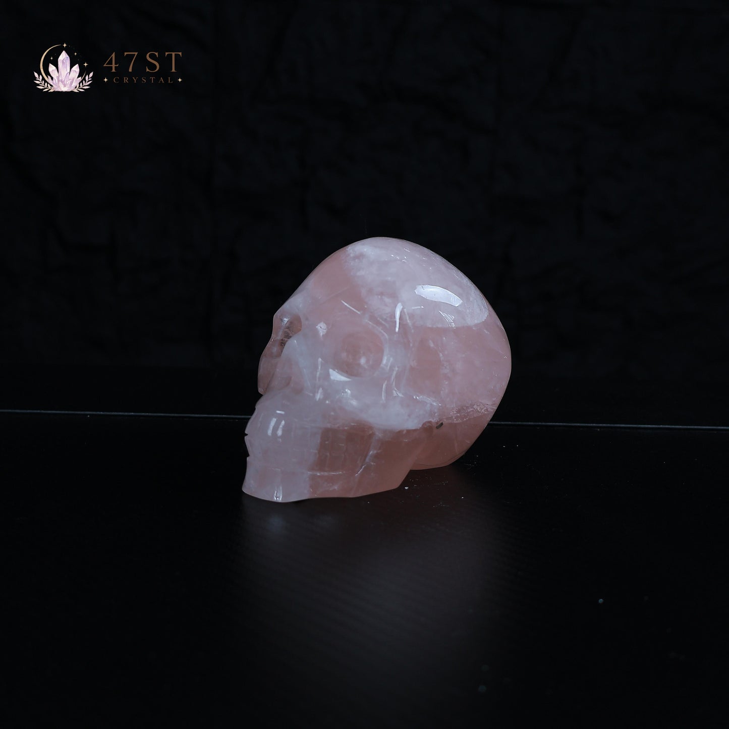 Rose Quartz Skull Carving