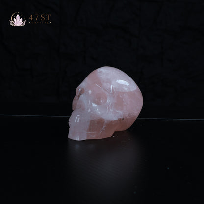 Rose Quartz Skull Carving