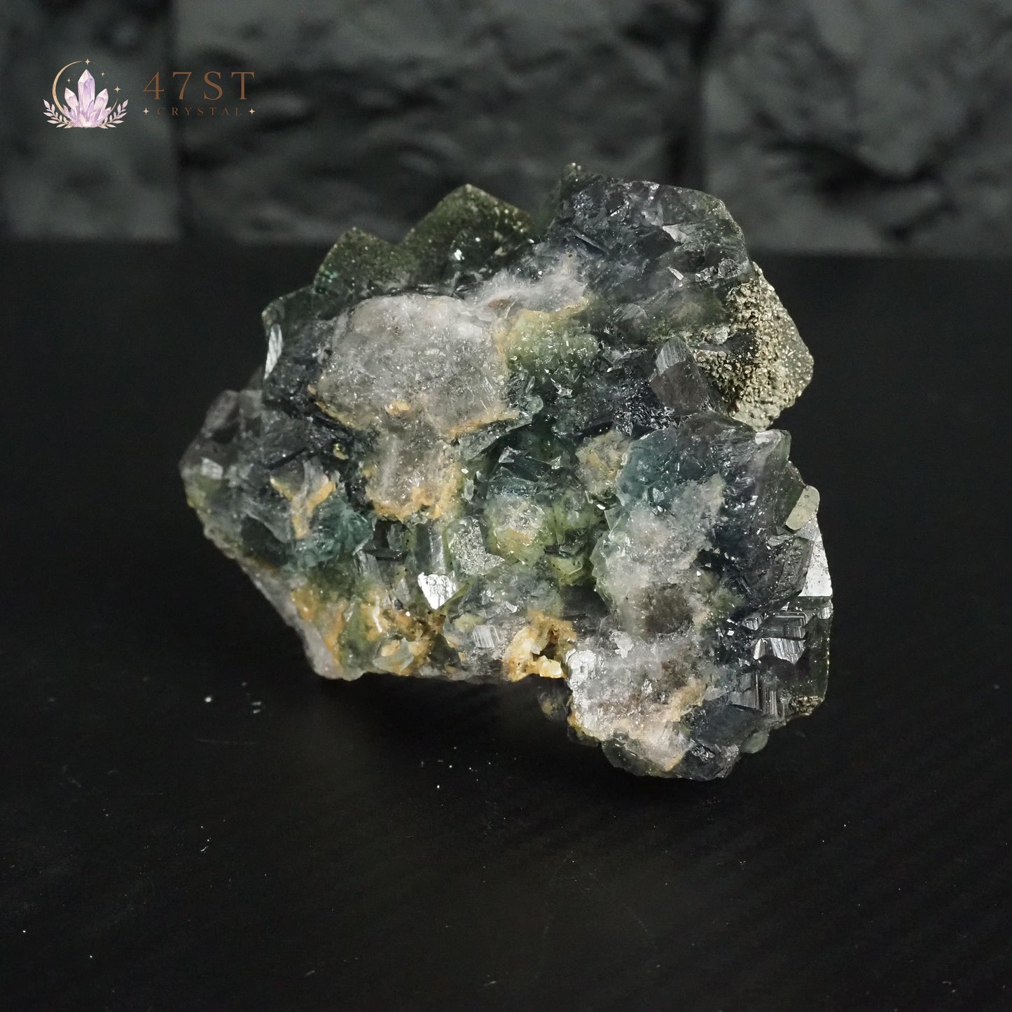 Fluorite with Chalcopyrite Mineral Specimen