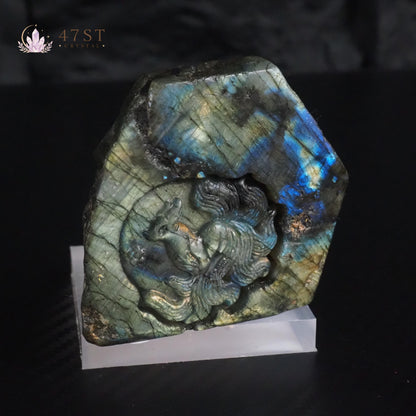 Labradorite Fox Carving